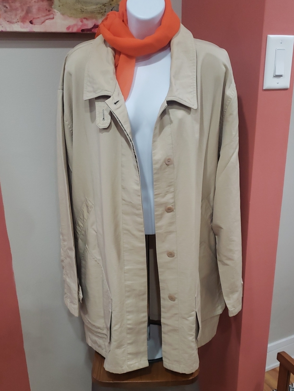 Vintage Elisabeth By Liz Claiborn Classic Women's Beige Lightweight Jacket 3X